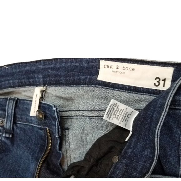 RAG & BONE Cate Mid-Rise Flare Blue Denim Jeans Women's 31 - Picture 8 of 10